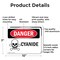 Signmission Cyanide Danger Sign, Aluminum, 10in W x 7in L, 2PK OS-2PACK-DS-A-710-L-1112 - alternate 6